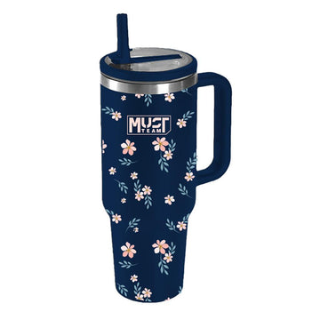 ΠΟΤΗΡΙ ΑΝΟΞΕΙΔΩΤΟ ΘΕΡΜΟΣ 900ML ΜΕ ΚΑΛΑΜΑΚΙ 22.5Χ13Χ7ΕΚ MUST TEAM ΜΠΛΕ ΦΛΟΡΑΛ