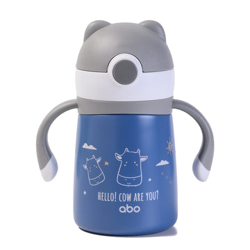 HELLO! COW ARE YOU? Ανοξείδωτο παγούρι θερμός 300ml με μαλακό καλαμάκι