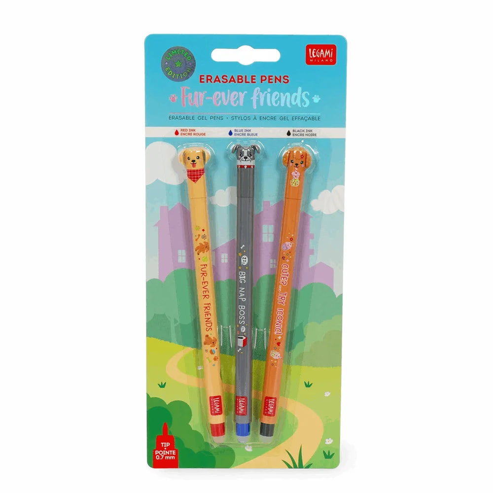 LEGAMI BTS 2026 SET OF 3 ERASABLE GEL PENS - SECRET 2026 2 - 0,7 MM - Red/Black/Pink INΚ