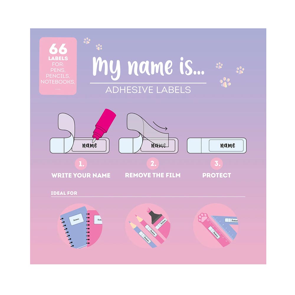 Legami Αυτοκόλλητες Ετικέτες 3 Φύλλα My Name is... Kitty STK0001