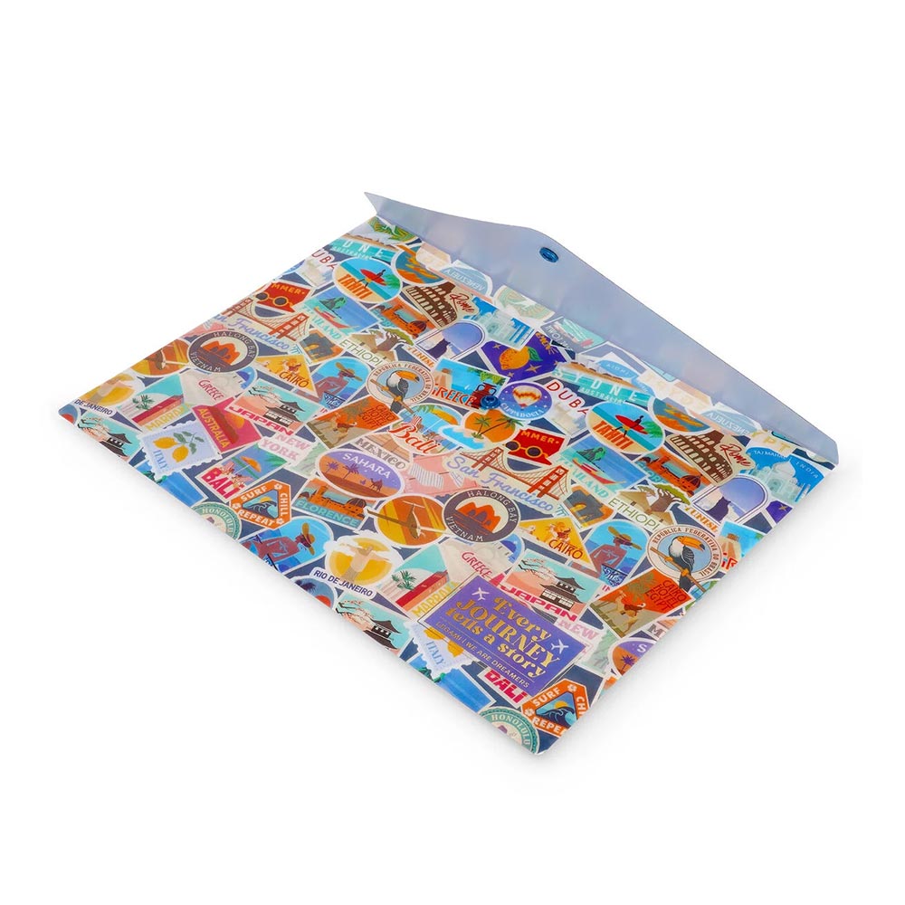 Legami Φάκελος με Κουμπί Α4 Fold & Order - Travel Stickers