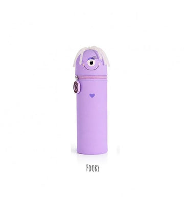 ΚΑΣΕΤΙΝΑ - ΜΟΛΥΒΟΘΗΚΗ LULUBUG HANDMADE - SILICONE PENCIL CASE MONSTER POOKY ΜΩΒ 26107