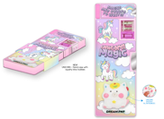 Μαγνητική κασετίνα, σχέδιο μονόκερου με squishy στην πρόσοψη της